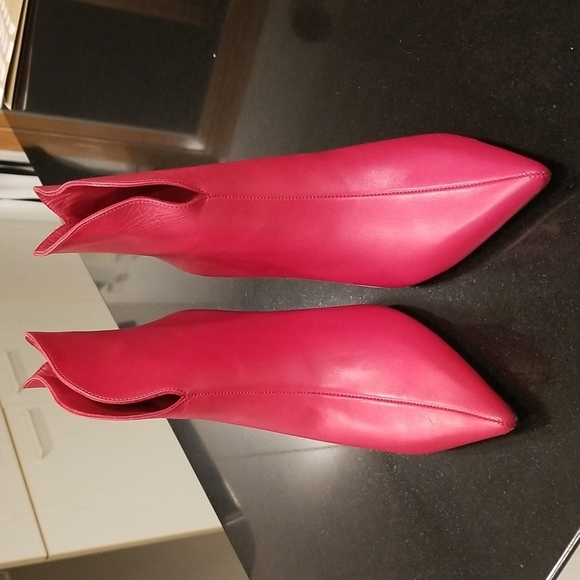 💕ANINE BING💕 Annabelle Boots 100% Leather Pointed Toe Ankle Booties Red 40 - Picture 13 of 17